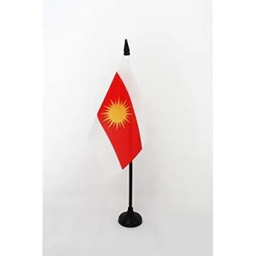 DRAPEAU DE TABLE YESIDI NOUVEAU 15x10cm - PETIT DRAPEAUX DE BUREAU YÉZIDISME 10 x 15 cm