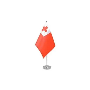 DRAPEAU DE TABLE prestige TONGA 22x15cm en SATIN - GRAND DRAPEAUX DE BUREAU TONGIEN 15 x 22 cm