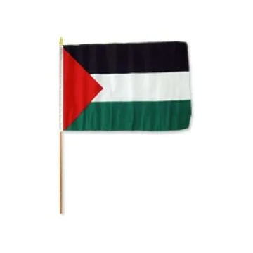 DRAPEAU PALESTINE 45x30cm HAMPE en bois - LOT DE 10 DRAPEAUX PALESTINIEN 30 x 45 cm