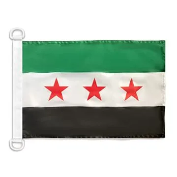 Pavillon nautique Syrie - Armée Syrienne libre 45x30 cm Anneaux Plastiques