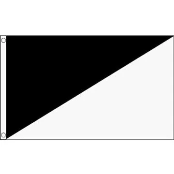 DRAPEAU COMMISSAIRE DE COURSE BLANC ET NOIR 150x90cm - DRAPEAU AVERTISSEMENT CONDUITE ANTISPORTIVE 90 x 150 cm - DRAPEAUX