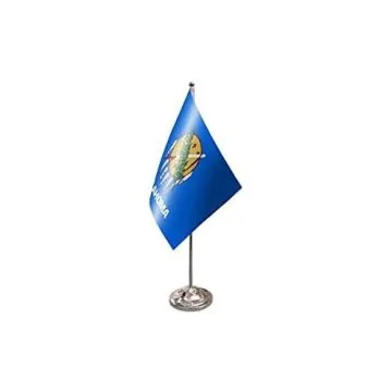 DRAPEAU DE TABLE prestige OKLAHOMA 22x15cm en SATIN - GRAND DRAPEAUX DE BUREAU ETAT AMÉRICAIN - USA - ETATS-UNIS 15 x 22 cm
