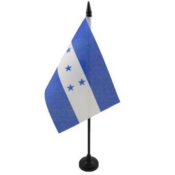 DRAPEAU DE TABLE HONDURAS 15x10cm - PETIT DRAPEAUX DE BUREAU HONDURIEN 10 x 15 cm