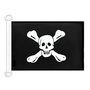 Pavillon nautique Pirate Richard Worley 45x30 cm Anneaux Plastiques