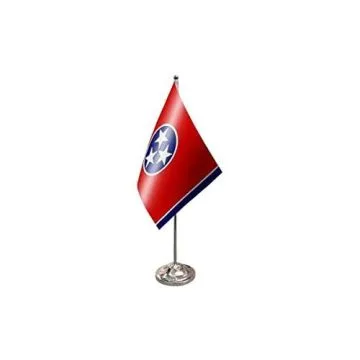 DRAPEAU DE TABLE prestige TENNESSEE 22x15cm en SATIN - GRAND DRAPEAUX DE BUREAU ETAT AMÉRICAIN - USA - ETATS-UNIS 15 x 22 cm