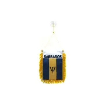 FANION BARBADE 15x10cm - Mini drapeau BARBADIEN 10 x 15 cm spécial voiture - Bannière