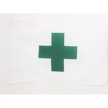 DRAPEAU CROIX VERTE INTERNATIONALE 45x30cm - PAVILLON ENVIRONNEMENTAL 30 x 45 cm haute qualité