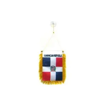 FANION RÉPUBLIQUE DOMINICAINE 15x10cm - Mini drapeau DOMINICAIN 10 x 15 cm spécial voiture - Bannière