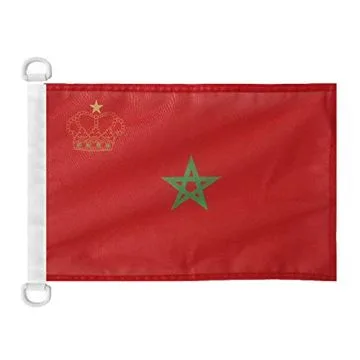 Pavillon nautique Pavillon Civil Maroc 45x30 cm Anneaux Plastiques