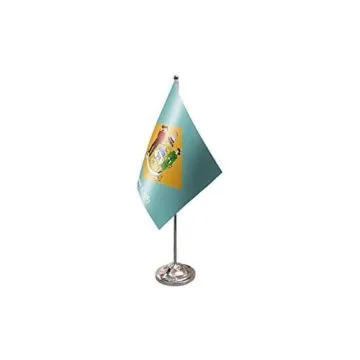 DRAPEAU DE TABLE prestige DELAWARE 22x15cm en SATIN - GRAND DRAPEAUX DE BUREAU ETAT AMÉRICAIN - USA - ETATS-UNIS 15 x 22 cm