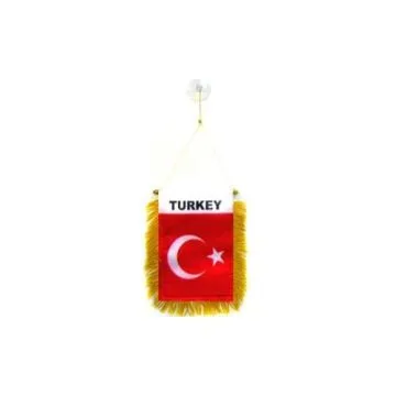 FANION TURQUIE 15x10cm - Mini drapeau TURC 10 x 15 cm spécial voiture - Bannière