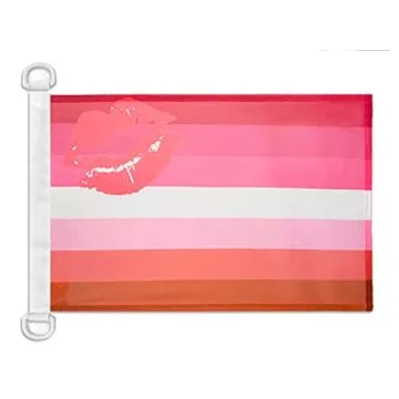 Pavillon nautique Fierté lesbienne féminine lipstick 45x30 cm Anneaux Plastiques