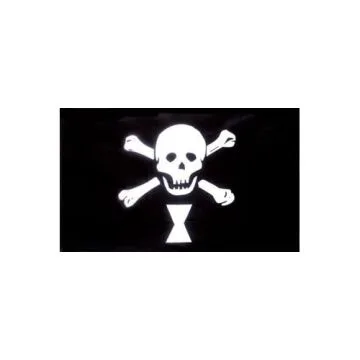 DRAPEAU PIRATE EMANUEL WYNNE 150x90cm - DRAPEAU CORSAIRE TÊTE DE MORT 90 x 150 cm - DRAPEAUX