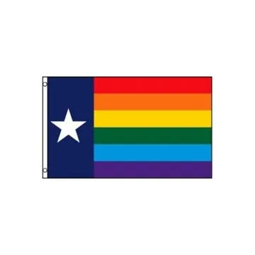 DRAPEAU TEXAS ARC-EN-CIEL 150x90cm - DRAPEAU GAY TEXAN 90 x 150 cm - DRAPEAUX