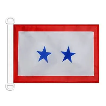 Pavillon nautique Etats-Unis Blue Star Service 2 étoiles 45x30 cm Anneaux Plastiques