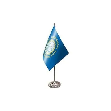 DRAPEAU DE TABLE prestige DAKOTA DU SUD 22x15cm en SATIN - GRAND DRAPEAUX DE BUREAU ETAT AMÉRICAIN - USA - ETATS-UNIS 15 x 22 cm