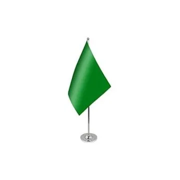 DRAPEAU DE TABLE prestige UNICOLORE VERT 22x15cm en SATIN - GRAND DRAPEAUX DE BUREAU DE COULEUR VERTE 15 x 22 cm