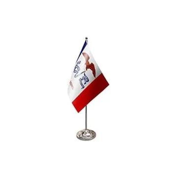 DRAPEAU DE TABLE prestige IOWA 22x15cm en SATIN - GRAND DRAPEAUX DE BUREAU ETAT AMÉRICAIN - USA - ETATS-UNIS 15 x 22 cm