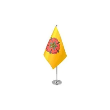 DRAPEAU DE TABLE prestige COMTÉ DE LANCASHIRE 22x15cm en SATIN - GRAND DRAPEAUX DE BUREAU COUNTY OF LANCASHIRE - ANGLETERRE 15 x 22 cm