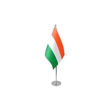 DRAPEAU DE TABLE prestige HONGRIE 22x15cm en SATIN - GRAND DRAPEAUX DE BUREAU HONGROIS 15 x 22 cm