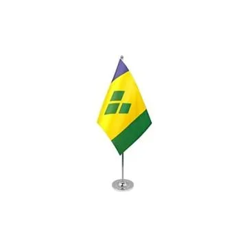 DRAPEAU DE TABLE prestige SAINT VINCENT 22x15cm en SATIN - GRAND DRAPEAUX DE BUREAU SAINT-VINCENTAIS 15 x 22 cm