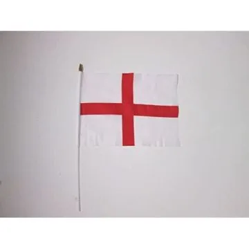 DRAPEAU ANGLETERRE 45x30cm HAMPE blanche - LOT DE 10 DRAPEAUX ANGLAIS 30 x 45 cm