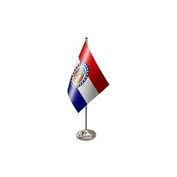 DRAPEAU DE TABLE prestige MISSOURI 22x15cm en SATIN - GRAND DRAPEAUX DE BUREAU ETAT AMÉRICAIN - USA - ETATS-UNIS 15 x 22 cm
