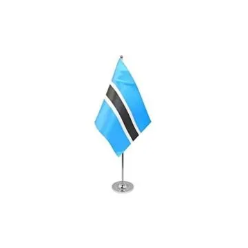 DRAPEAU DE TABLE prestige BOTSWANA 22x15cm en SATIN - GRAND DRAPEAUX DE BUREAU BOTSWANAIS 15 x 22 cm