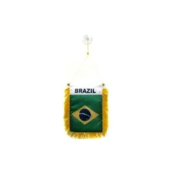 FANION BRÉSIL 15x10cm - Mini drapeau BRÉSILIEN 10 x 15 cm spécial voiture - Bannière