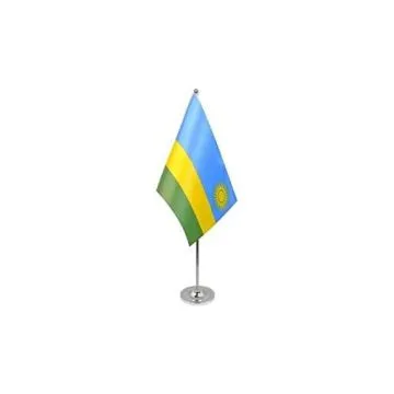 DRAPEAU DE TABLE prestige RWANDA 22x15cm en SATIN - GRAND DRAPEAUX DE BUREAU RWANDAIS 15 x 22 cm
