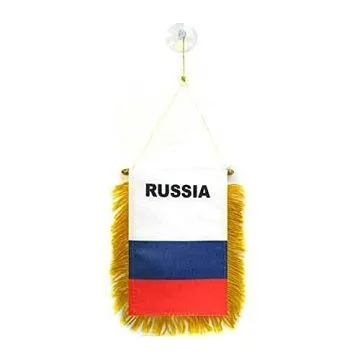 FANION RUSSIE 15x10cm - Mini drapeau RUSSE 10 x 15 cm spécial voiture - Bannière