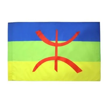 DRAPEAU KABYLIE 150x90cm - DRAPEAU KABYLE - ALGÍ?RIE BERBÍ?RE 90 x 150 cm Fourreau pour hampe