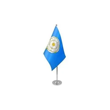 DRAPEAU DE TABLE prestige COMTÉ DE YORKSHIRE 22x15cm en SATIN - GRAND DRAPEAUX DE BUREAU COUNTY OF YORK - ANGLETERRE 15 x 22 cm
