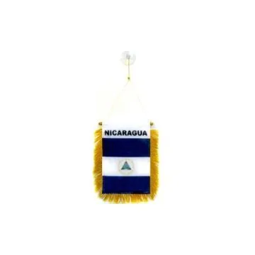 FANION NICARAGUA 15x10cm - Mini drapeau NICARAGUAYEN 10 x 15 cm spécial voiture - Bannière