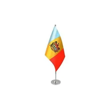 DRAPEAU DE TABLE prestige MOLDAVIE 22x15cm en SATIN - GRAND DRAPEAUX DE BUREAU MOLDAVE 15 x 22 cm