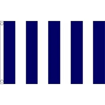 DRAPEAU BANDES BLEU MARINE ET BLANC 150x90cm - DRAPEAU À BANDES BLEUES MARINE ET BLANCHES 90 x 150 cm - DRAPEAUX