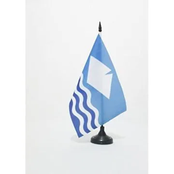 DRAPEAU DE TABLE Í?LE DE WIGHT 21x14cm - PETIT DRAPEAUX DE BUREAU ISLE OF WIGHT - ANGLETERRE 14 x 21 cm