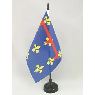 DRAPEAU DE TABLE ROYAUME DE NAPLES 1282-1816 21x14cm - PETIT DRAPEAUX DE BUREAU REGNO DI NAPOLI - ITALIE 14 x 21 cm
