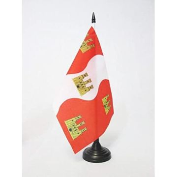 DRAPEAU DE TABLE VIENNE 21x14cm - PETIT DRAPEAUX DE BUREAU DÍ?PARTEMENT VIENNOIS 14 x 21 cm