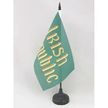 DRAPEAU DE TABLE RÉPUBLIQUE D\'IRLANDE 21x14cm - PETIT DRAPEAUX DE BUREAU IRLANDAIS - EIRE 14 x 21 cm