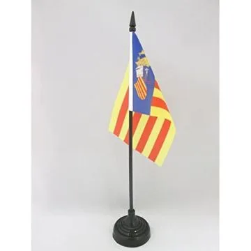 DRAPEAU DE TABLE CONSEIL DU PAYS VALENCIEN 15x10cm - PETIT DRAPEAUX DE BUREAU SENYERA VALENCIA INDÉPENDENTISTE - COMMUNAUTÉ VALENCIENNE 10 x 15 cm