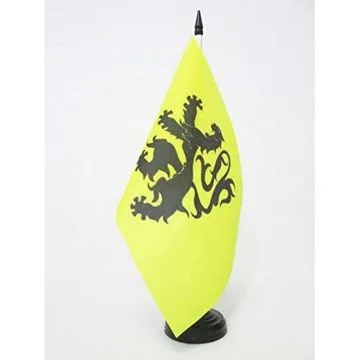 DRAPEAU DE TABLE PAYS DE LÍ?ON 21x14cm - PETIT DRAPEAUX DE BUREAU LÍ?ONAIS EN BRO LEON 14 x 21 cm