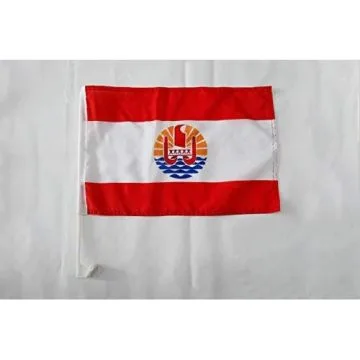 Drapeau de voiture Polynésie française 45x30cm - Carflag polynésien - France 30 x 45 cm