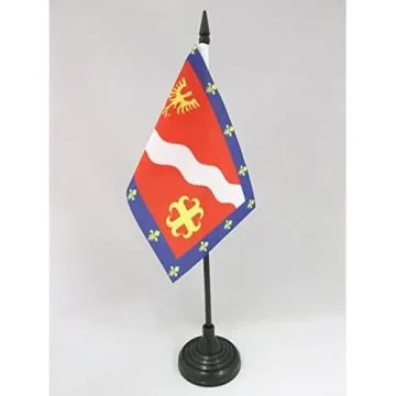 DRAPEAU DE TABLE VAL D\'OISE 15x10cm - PETIT DRAPEAUX DE BUREAU DÉPARTEMENT VAL-D\'OISIEN 10 x 15 cm