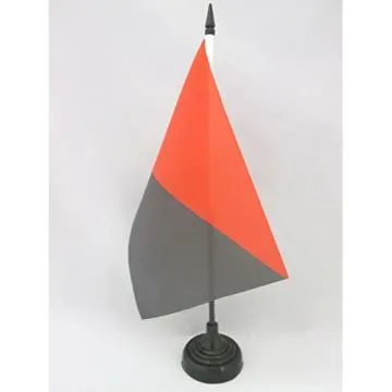DRAPEAU DE TABLE ANARCHO-SYNDICALISME 21x14cm - PETIT DRAPEAUX DE BUREAU ANARCHIQUE - ANARCHIE 14 x 21 cm