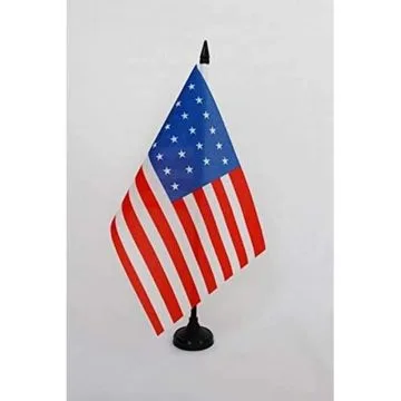 Drapeau de table Etats-Unis 1837-1845 26 étoiles 21x14cm - PETIT Drapeaux DE BUREAU américain ancien 14 x 21 cm