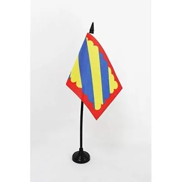 DRAPEAU DE TABLE NIÈVRE 15x10cm - PETIT DRAPEAUX DE BUREAU DU DÉPARTEMENT NIVERNAIS 10 x 15 cm