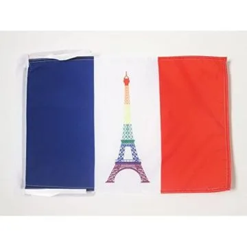DRAPEAU FRANCE ARC-EN-CIEL 45x30cm - PAVILLON FRANÇAIS GAY - LGBT 30 x 45 cm haute qualité