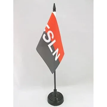 DRAPEAU DE TABLE NICARAGUA FSLN 15x10cm - PETIT DRAPEAUX DE BUREAU FRONT SANDINISTE DE LIBÉRATION NATIONALE 10 x 15 cm
