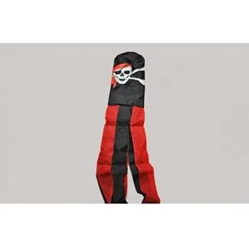 DRAPEAU MANCHE A AIR PIRATE FOULARD ROUGE 150cm - WINDSOCK CORSAIRE AVEC BANDANA 150 cm